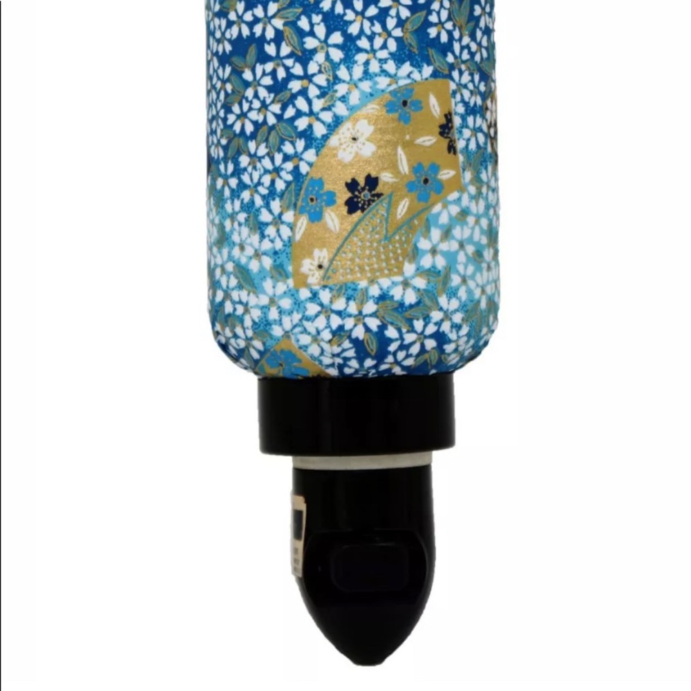Blue Hand Fan Oriental Japanese Washi Night Light - Picture 2 of 6